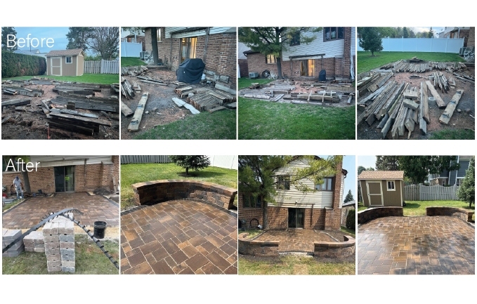 Before After Hardscape Patio Mt Prospect local 