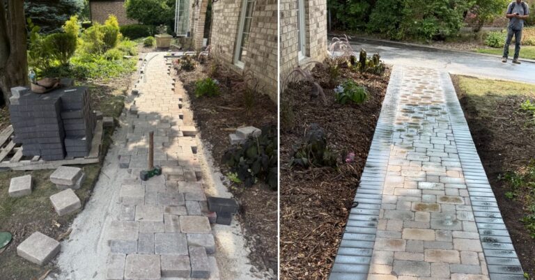 Hardscape walkway in Edison Park - Landscaping