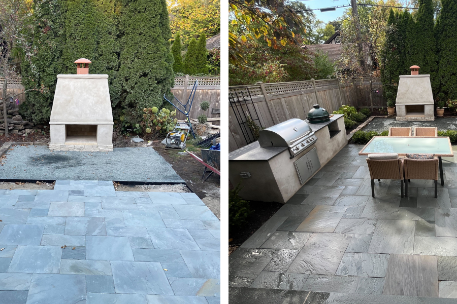 Bluestone Outdoor Kitchen Park Ridge - Lanscaping