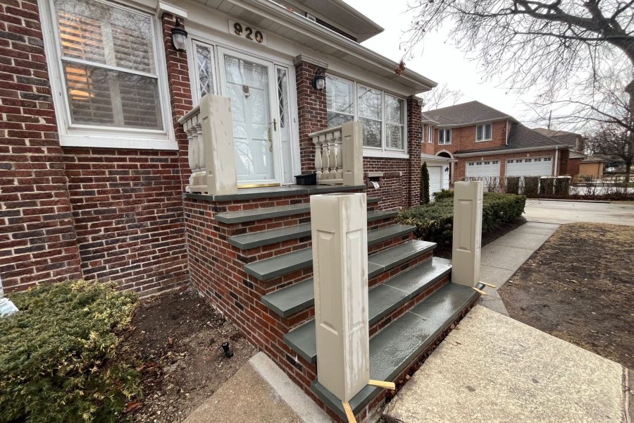 Custom Front Steps with Balusters in Park Ridge - Landscaping