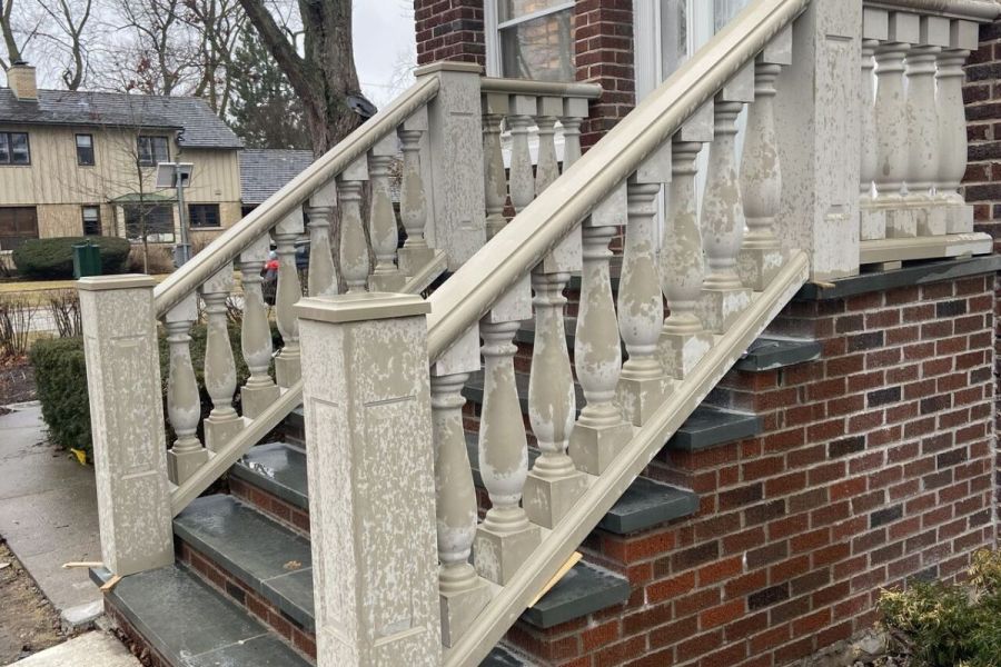 Custom Front Steps with Balusters in Park Ridge - Landscaping