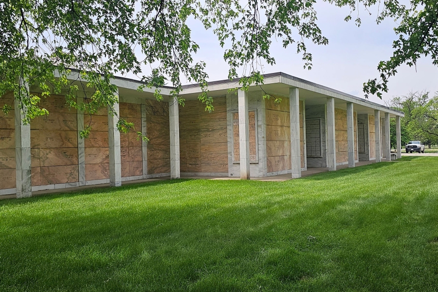 Cemetery memorial structure landscaping Chicago  - Landscaping