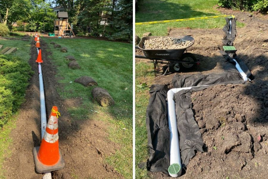 drainage install in Des Plaines - Landscaping