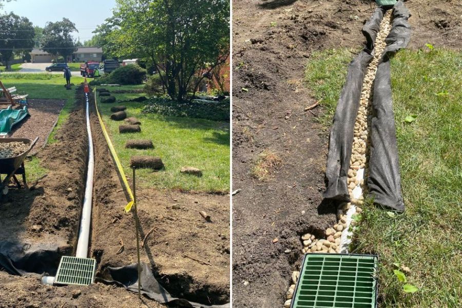 drainage install in Des Plaines - Landscaping