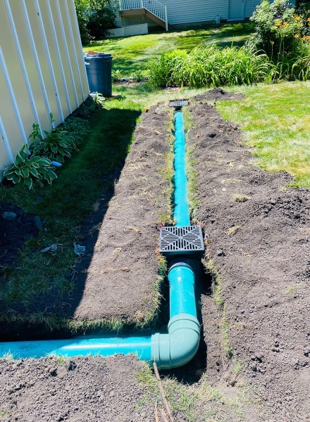 Residential Catch Basin Drainage / Northbrook  - Landscaping