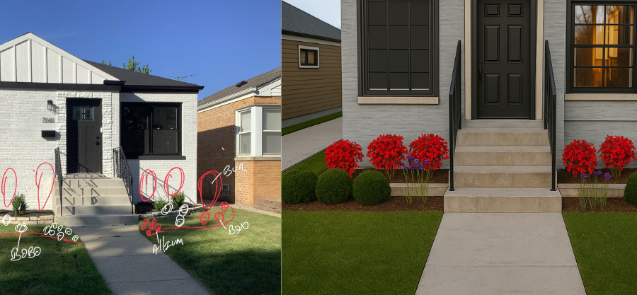 Landscape Design Park Ridge   Before and After - Landscaping