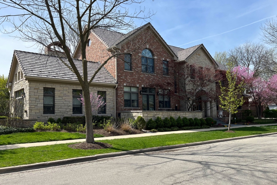 Landscape Installation Project Front Home Glenview - Landscaping